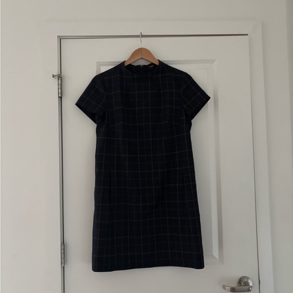 Theory Jasneah The Check Plaid Wool Mini Dress Academia - Picture 3 of 9